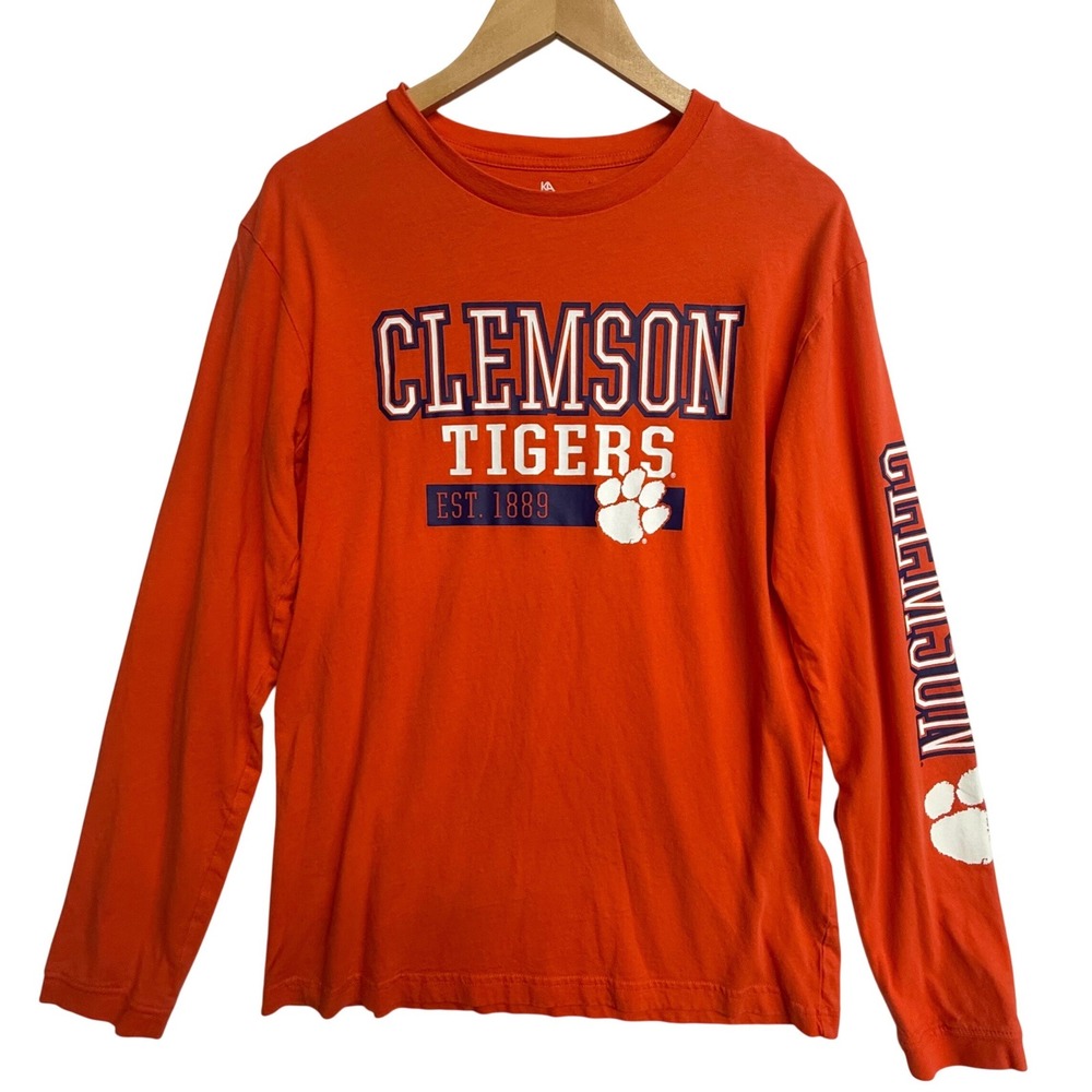 Knights Apparel Clemson Tigers Mens Orange Long Sleeve T-Shirt Size Medium NCAA